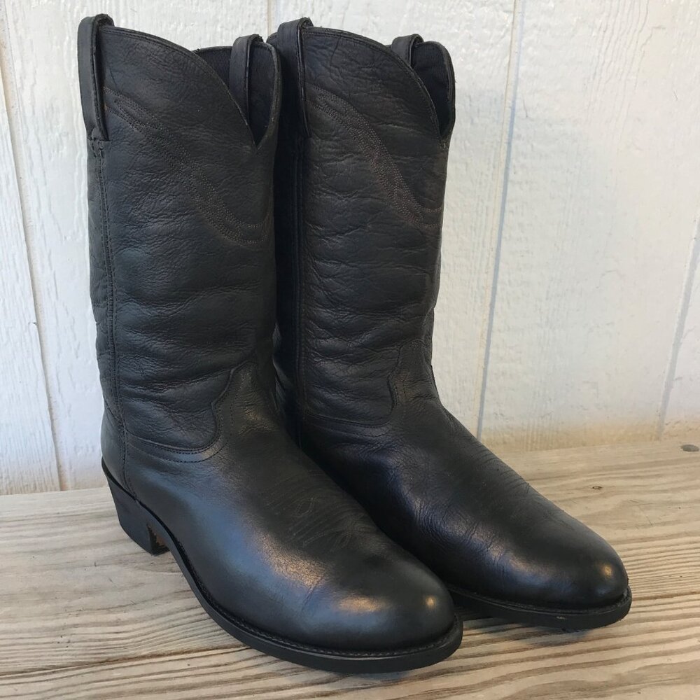 Durango Mens Dyed Black Leather Cowboy Western Boots 10.5 EE TR2104